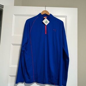 Puma Royal Blue Jacket with Pink Contrast Zip